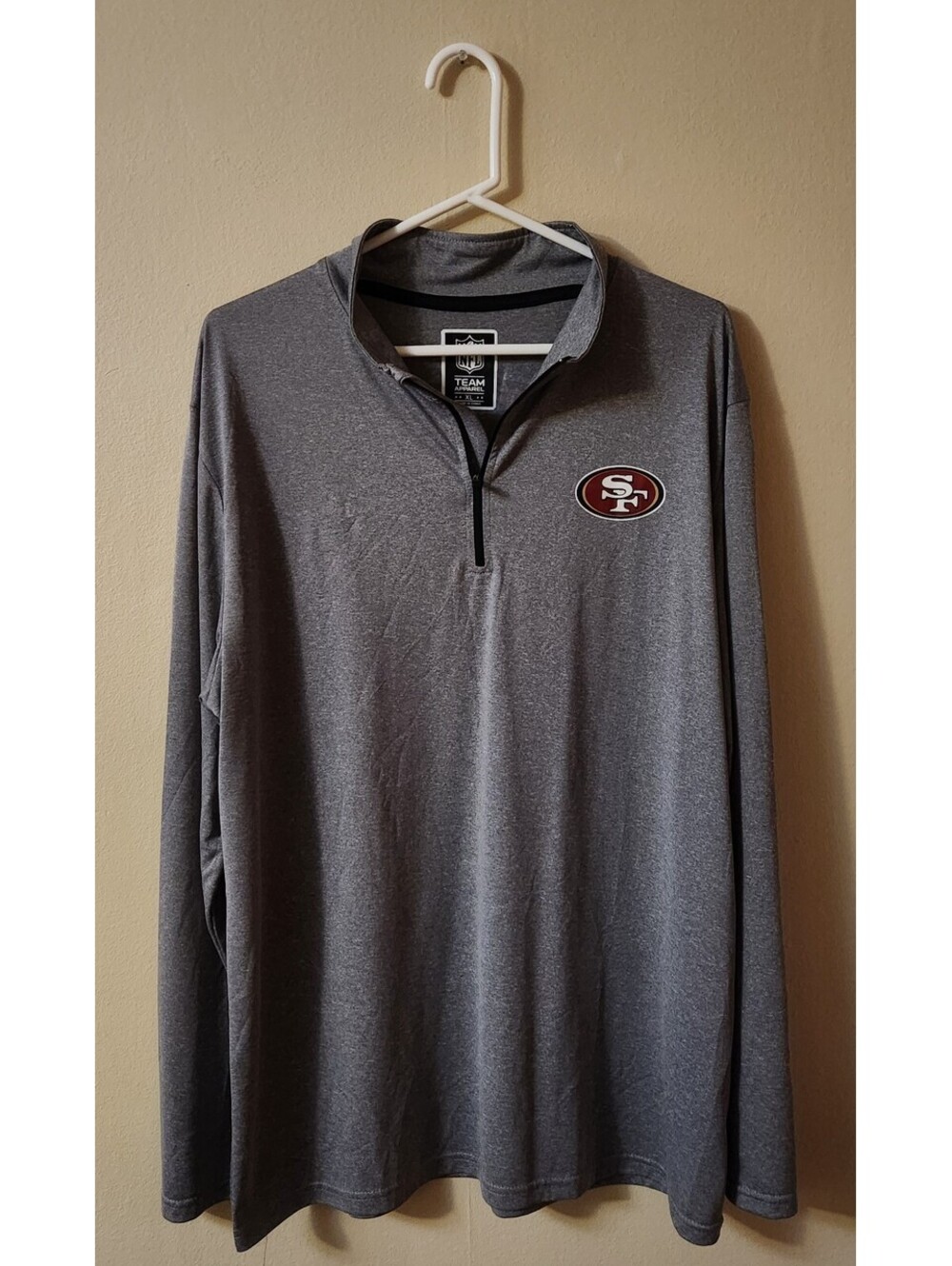 San Francisco 49ers Quarter-Zip Pullover Men's XL Gray NFL Team Apparel Jacket